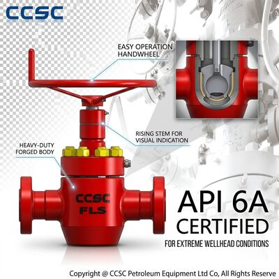 Servizio acido API 6A Valvola di cancello FF HH H2S resistente al foraggio di acciaio sigillo a pressione cappuccio 5000psi testa di pozzo di gas acido