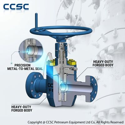 Servizio acido API 6A Valvola di cancello FF HH H2S resistente al foraggio di acciaio sigillo a pressione cappuccio 5000psi testa di pozzo di gas acido