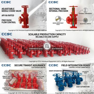 Carburo di tungsteno Trim regolabile Choke Valve Servizio sabbia abrasiva API 6A 2 1/16 pollici 15000psi resistente alla corrosione