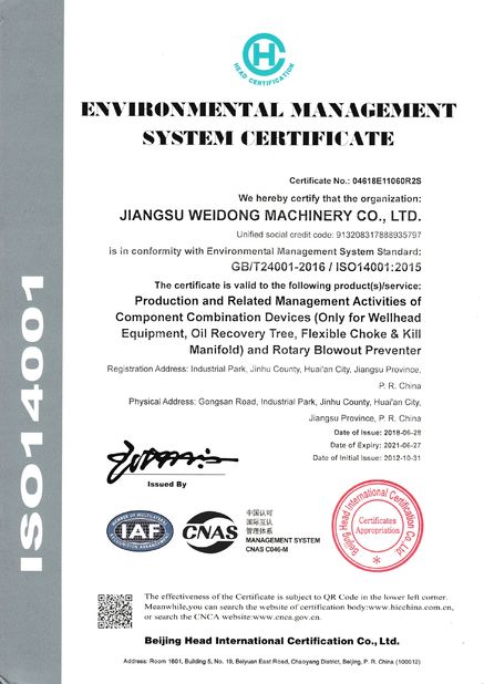 Porcellana CCSC Petroleum Equipment Limited Company Certificazioni